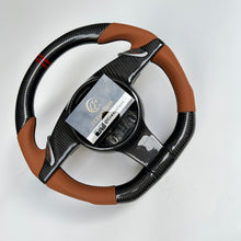 Load image into Gallery viewer, CCexcellent For Porsche Panamera 2009 2010 2011 2012 2013 2014 2015 2016 carbon fiber wheel with brown perforated leather sides
