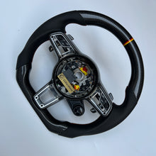 Load image into Gallery viewer, CCexcellent For Porsche Boxster &amp; 718 Boxster Models 2013 2014 2015 2016 2017 2018 2019 2020 2021 2022 2023 carbon steering wheel with black perforated leather sides
