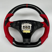 Load image into Gallery viewer, CCexcellent For Tesla Model S carbon fiber steering wheel with red perforated leather
