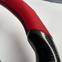 Load image into Gallery viewer, CCexcellent For Tesla Model S carbon fiber steering wheel with red perforated leather
