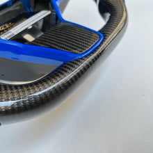 Load image into Gallery viewer, CCexcellent For Tesla Model 3 steering wheel carbon fiber with blue perforated leather
