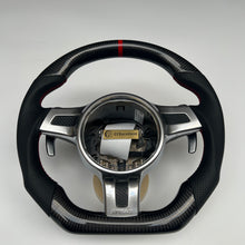 Load image into Gallery viewer, CCexcellent  For Porsche Boxster models 2013 2014 2015 2016 carbon fiber steering wheel with black perforated leather sides
