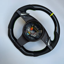 Load image into Gallery viewer, CCexcellent  For Porsche Boxster models  2013 2014 2015 2016 carbon steering wheel with black perforated leather sides
