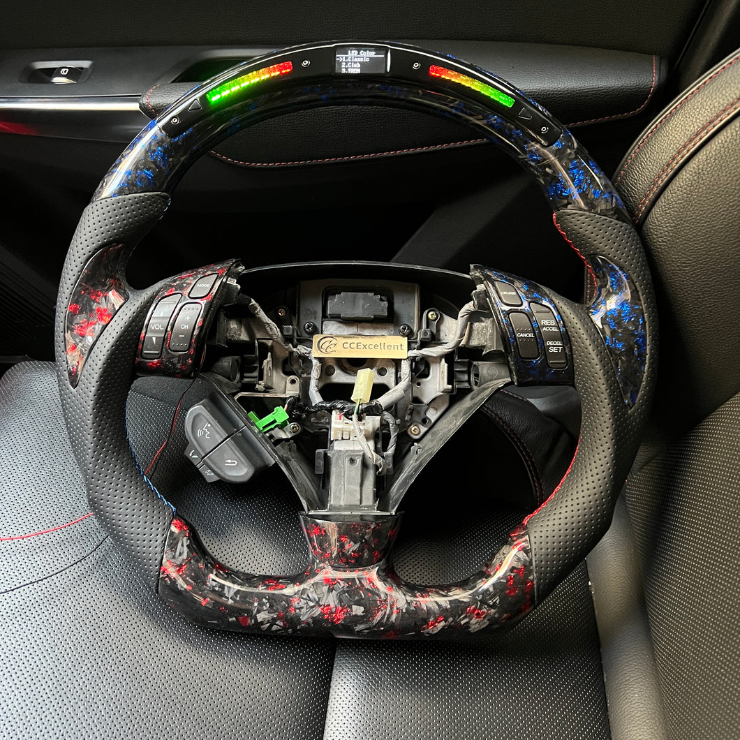 CCexcellent  For Acura TSX 2004 2005 2006 2007 2008 carbon  fiber steering wheel with LED at the top