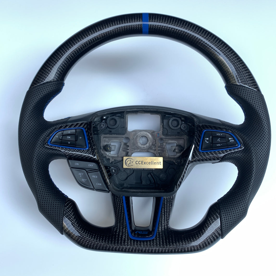 CCexcellent For Ford focus mk3 ST/RS 2015/2016/2017/2018 carbon fiber steering wheel