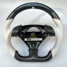 Load image into Gallery viewer, CCexcellent  For Acura TSX 2004 2005 2006 2007 2008 carbon  fiber steering wheel with white perforated leather sides
