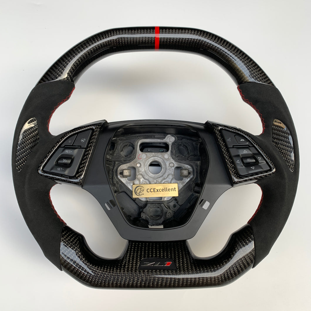 CCexcellent  For Chevrolet Corvette C7 2014 2015 2016 2017 2108 2019 carbon fiber steering wheel