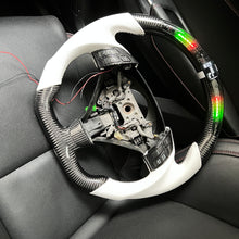 Load image into Gallery viewer, CCexcellent  For Acura TSX 2004 2005 2006 2007 2008 carbon steering wheel with white perforated leather sides
