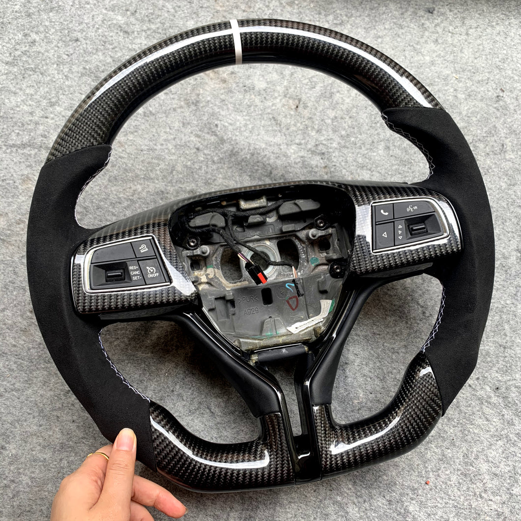 CCexcellent For Maserati Quattroporte GTS 2013 2014 2015 2016 2017 2018 2019  carbon fiber  wheel with black Italian alcantara sides