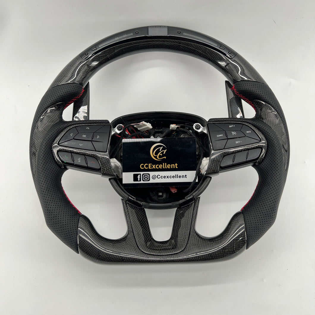 CCexcellent  For Dodge Charger 2015 2016 2017 2018 2019 2020 2021 carbon fiber steering wheel