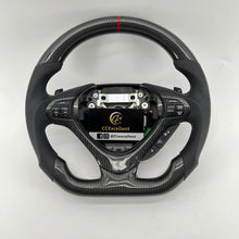 Load image into Gallery viewer, CCexcellent  For Acura TSX 2009 2010 2011 2012 2013 2014 carbon fiber steering wheel with black perforated leather sides
