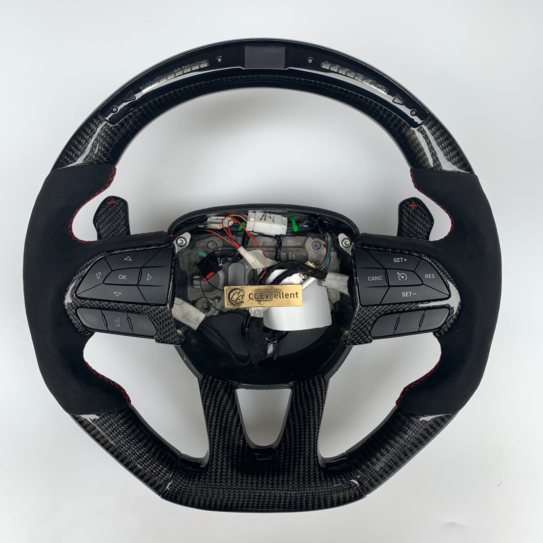 CCexcellent  For Dodge Charger 2015 2016 2017 2018 2019 2020 2021 carbon fiber steering wheel