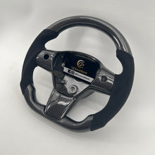 Load image into Gallery viewer, CCexcellent For Tesla Model 3 steering wheel carbon fiber with black suede
