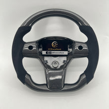 Load image into Gallery viewer, CCexcellent For Tesla Model 3 steering wheel carbon fiber with black suede
