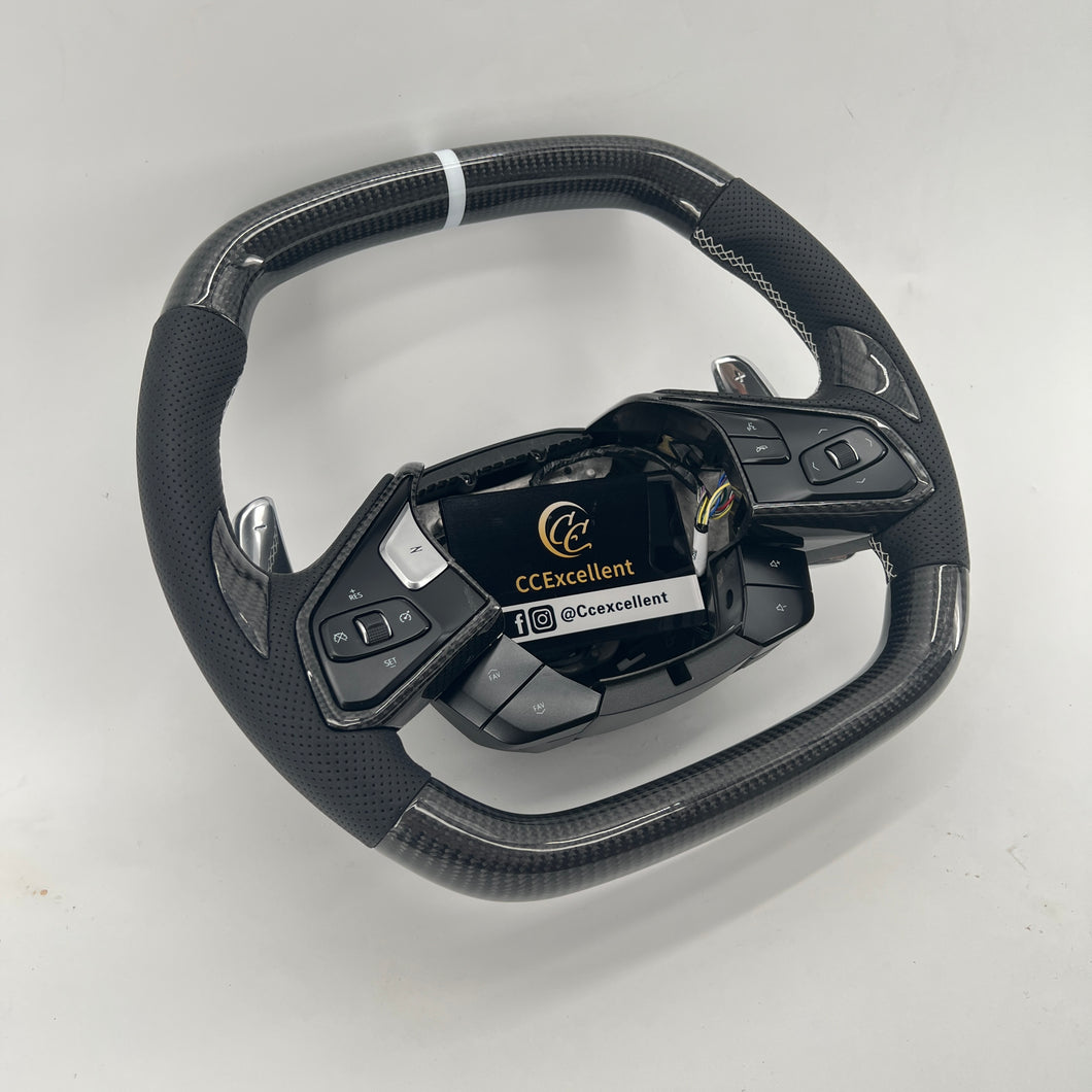 CCexcellent  For Chevrolet Corvette C8 2020+ carbon fiber steering wheel