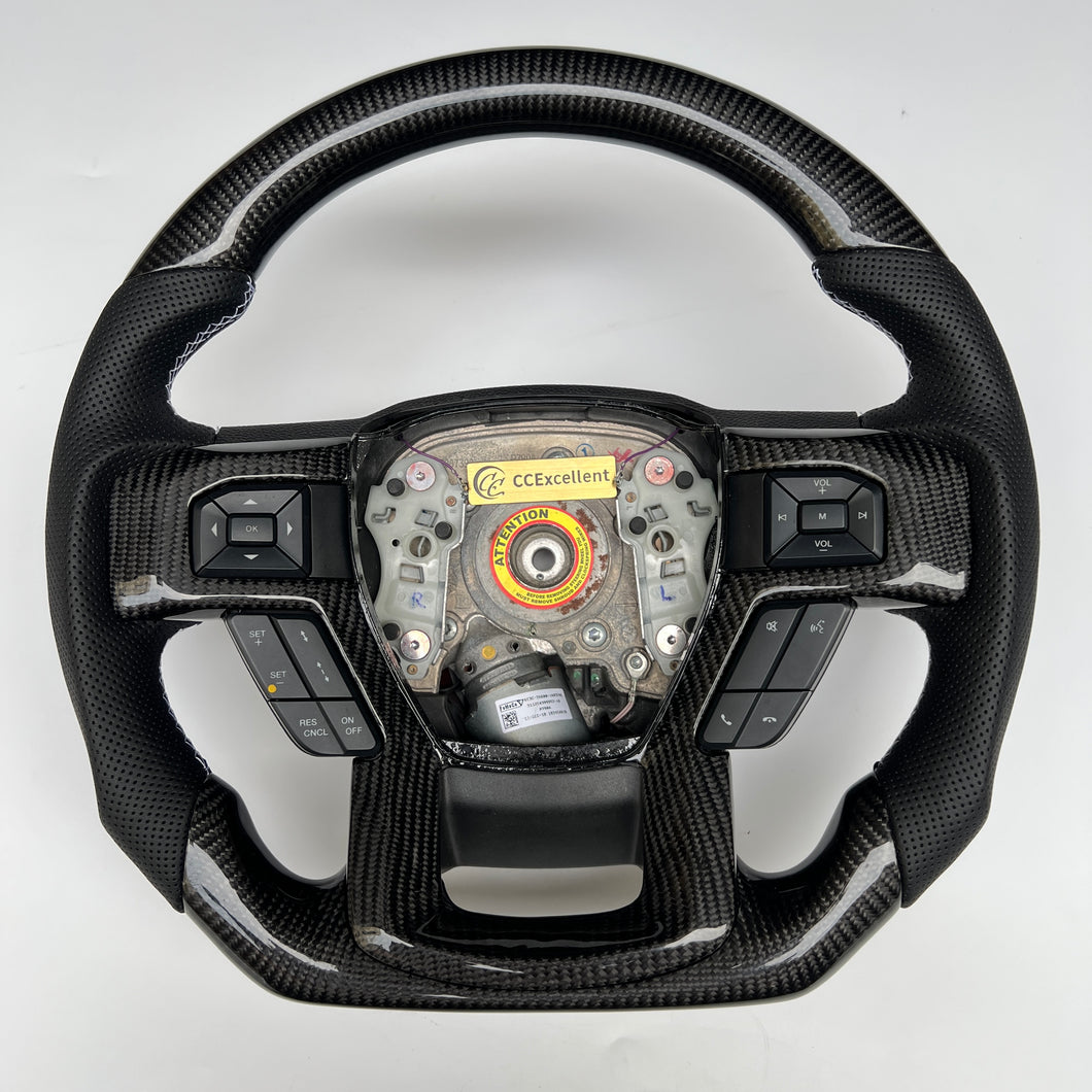 CCExcellent For Ford Expedition/F150/F250/F350/F450/F550/F650/F750 2015-2021 carbon fiber steering wheel