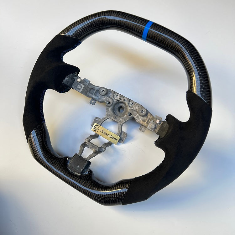 CCexcellent For Nissan Juke 2011-2017 carbon fiber steering wheel with black Suede