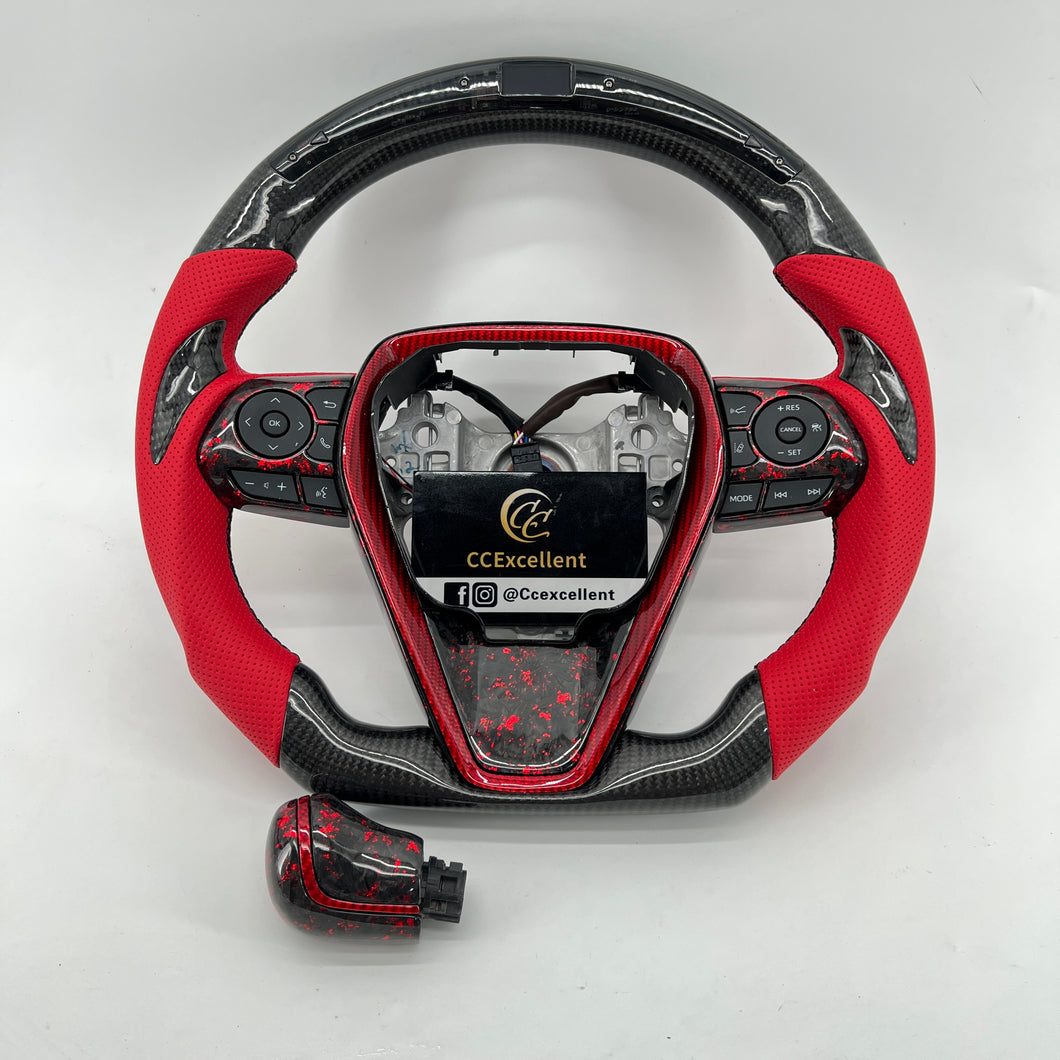 CCexcellent -For Toyota 8th gen Camry se xse le xle trd 2018 2019 2020 2021 2022 carbon fiber steering wheel