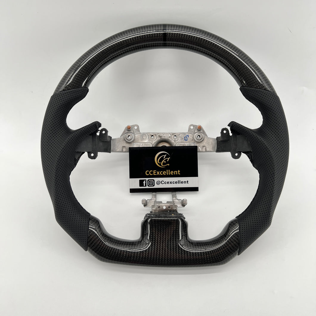 CCexcellent For Infiniti G37/EX37 2008/2009/2010/2011/2012/2013 carbon fiber steering wheel with black perforated leather