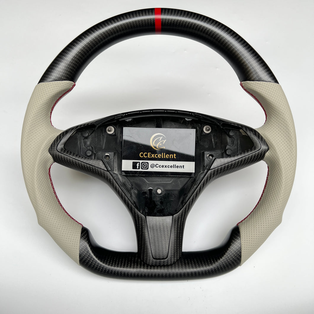 CCexcellent For Tesla Model S carbon fiber steering wheel