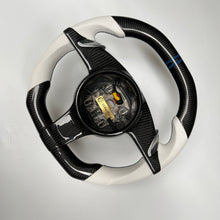 Load image into Gallery viewer, CCexcellent  For Porsche Carrera models 2012 2013 2014 2015 2016 carbon fiber steering wheel with white perforated leather sides
