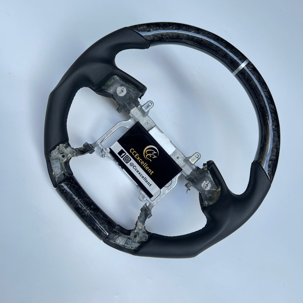 CCExcellent for Toyota Tundra  2014-2020 carbon fiber steering wheel black smooth leather