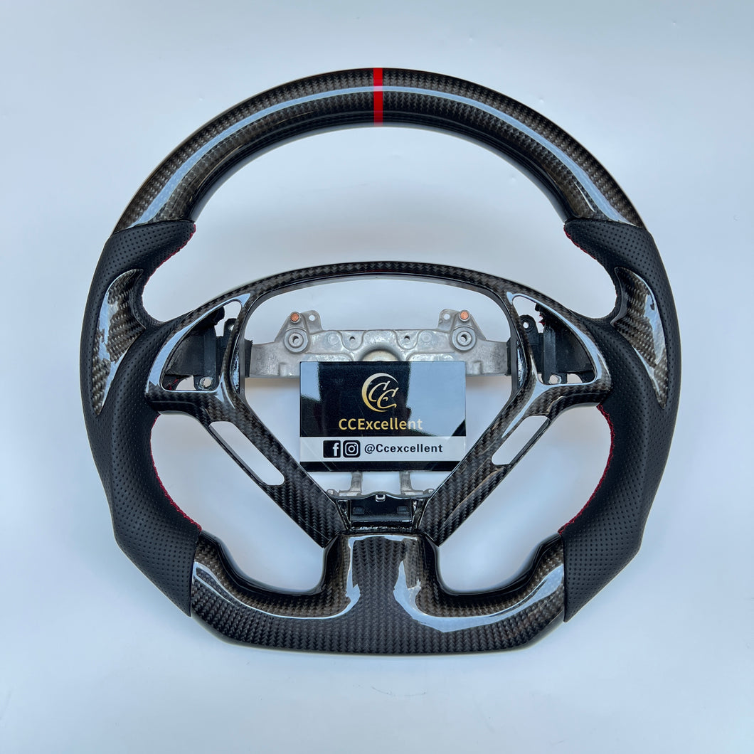 CCexcellent For Infiniti G37 2008/2009/2010/2011/2012 carbon fiber steering wheel with thumbgrips