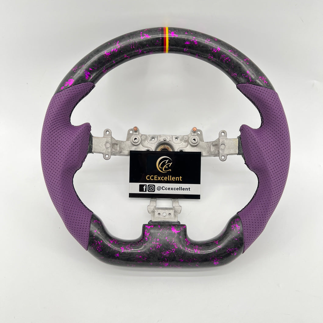 CCexcellent For Nissan 2009-2016 GTR R35 carbon fiber steering wheel with pink flake forged carbon