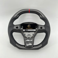 Load image into Gallery viewer, CCexcellent For TeslaModel 3 steering wheel carbon fiber black smooth leather
