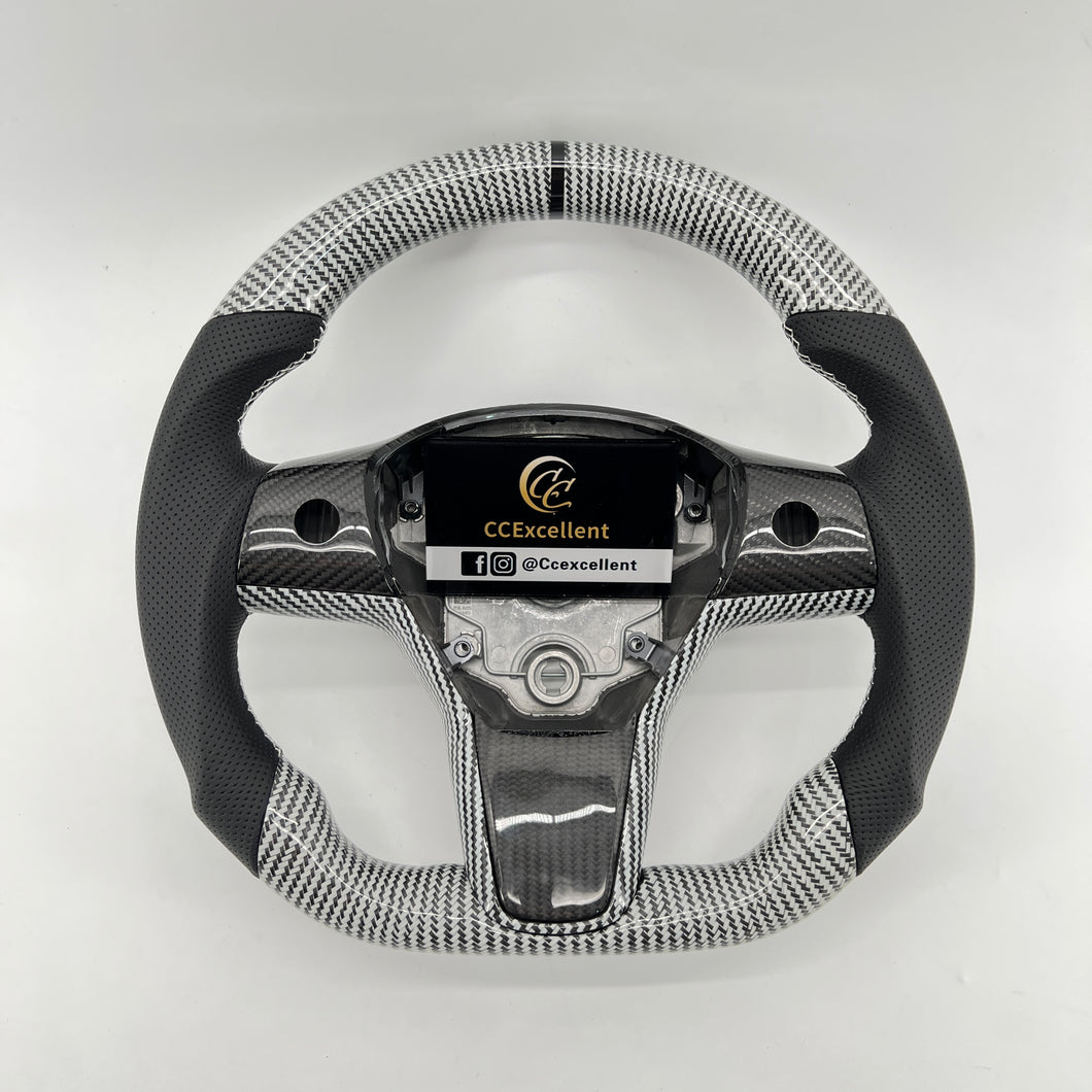 CCexcellent For Tesla Model 3 carbon fiber steering wheel