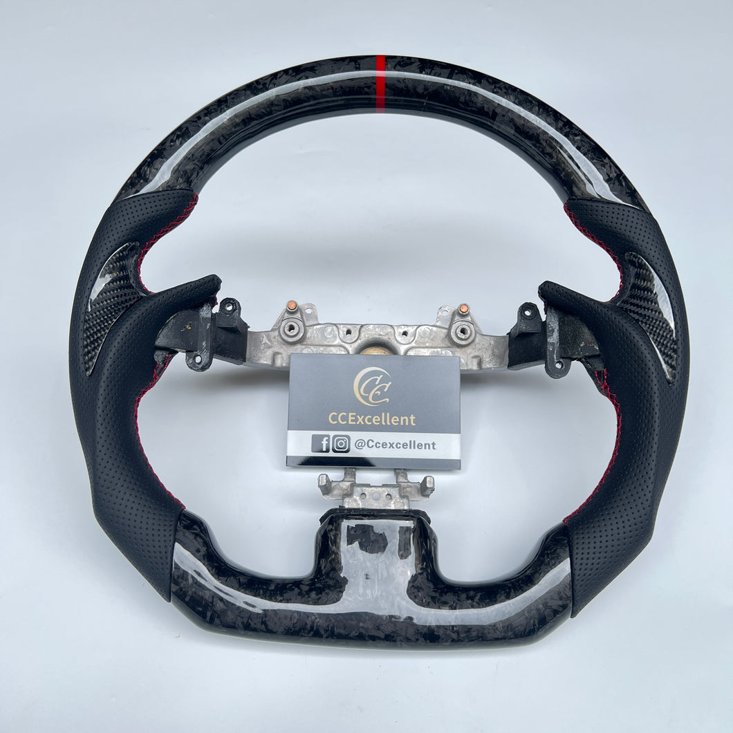 CCexcellent For Infiniti G37 2008/2009/2010/2011/2012/2013 forged carbon fiber steering wheel with thumbgrips 1