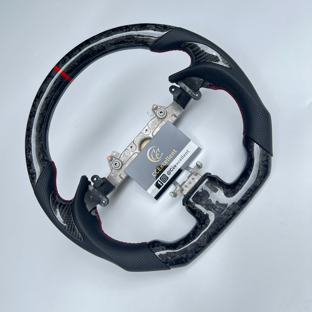 CCexcellent For Infiniti G37 2008/2009/2010/2011/2012/2013 forged carbon fiber steering wheel with thumbgrips 3