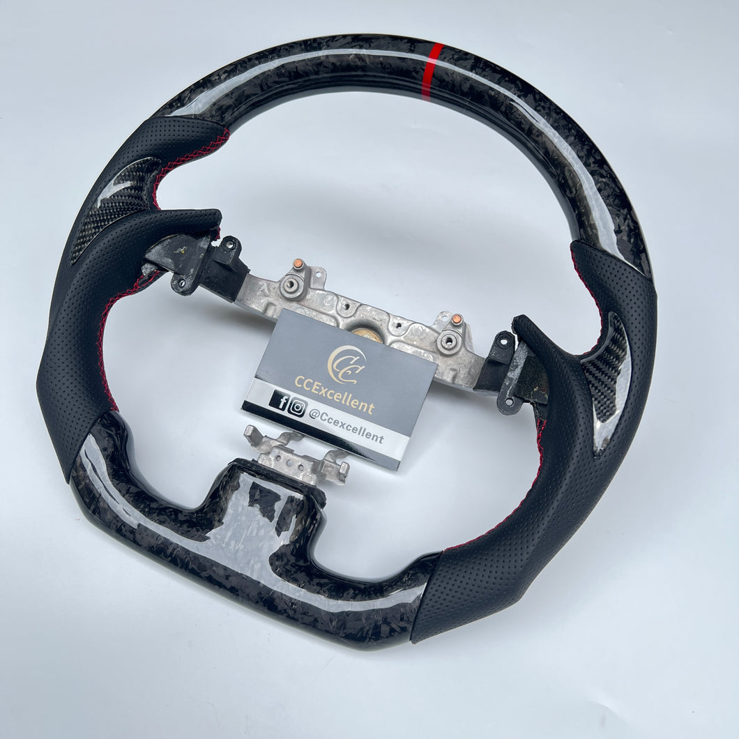 CCexcellent For Infiniti G37 2008/2009/2010/2011/2012/2013 forged carbon fiber steering wheel with thumbgrips 5