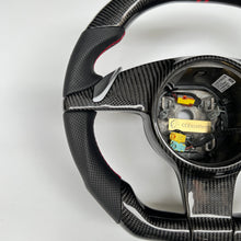 Load image into Gallery viewer, CCexcellent For Porsche Cayman models 2013 2014 2015 2016 carbon fiber steering wheel with black perforated leather sides
