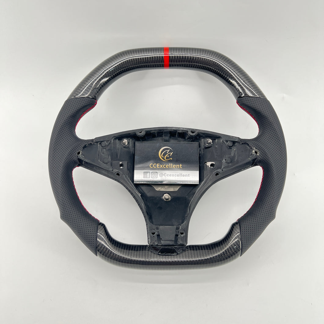 CCexcellent For Tesla Model S carbon fiber steering wheel with glossy carbon