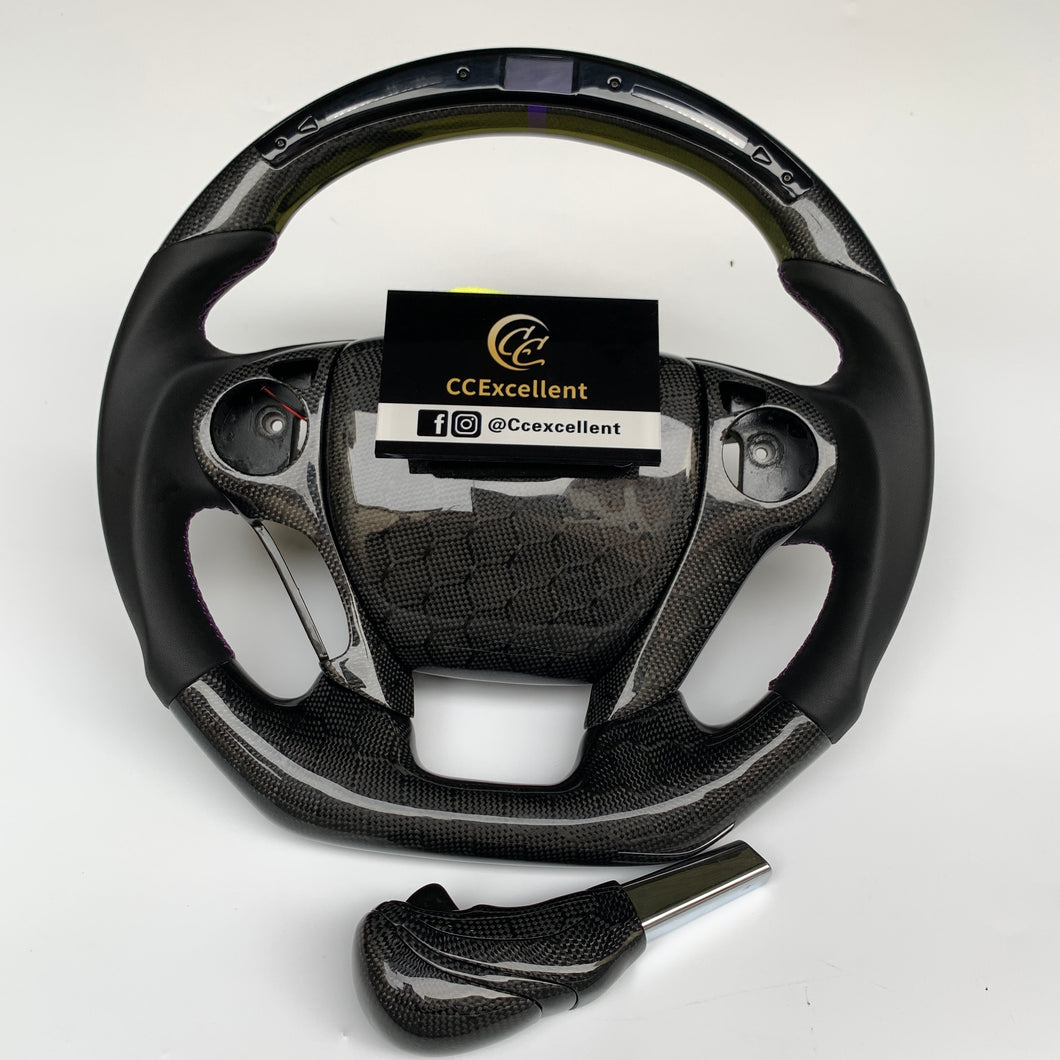 CCexcellent For Honda 9th gen Accord SPORT 4 DOOR SEDAN 2013 2014 2015 2016 2017 carbon fiber steering wheel