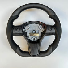 Load image into Gallery viewer, CCexcellent For Tesla Model 3 steering wheel with black matte carbon fiber
