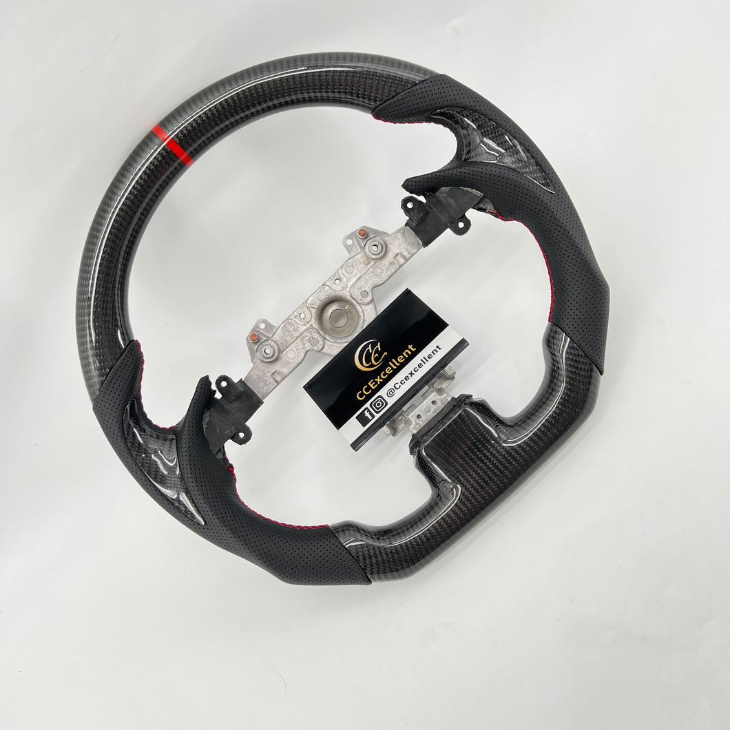 CCexcellent For Infiniti G37 2008/2009/2010/2011/2012/2013 carbon fiber steering wheel with thumbgrips 3