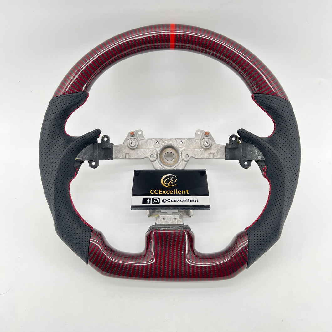 CCexcellent For Infiniti G37 2008/2009/2010/2011/2012/2013 red&black carbon fiber steering wheel 1