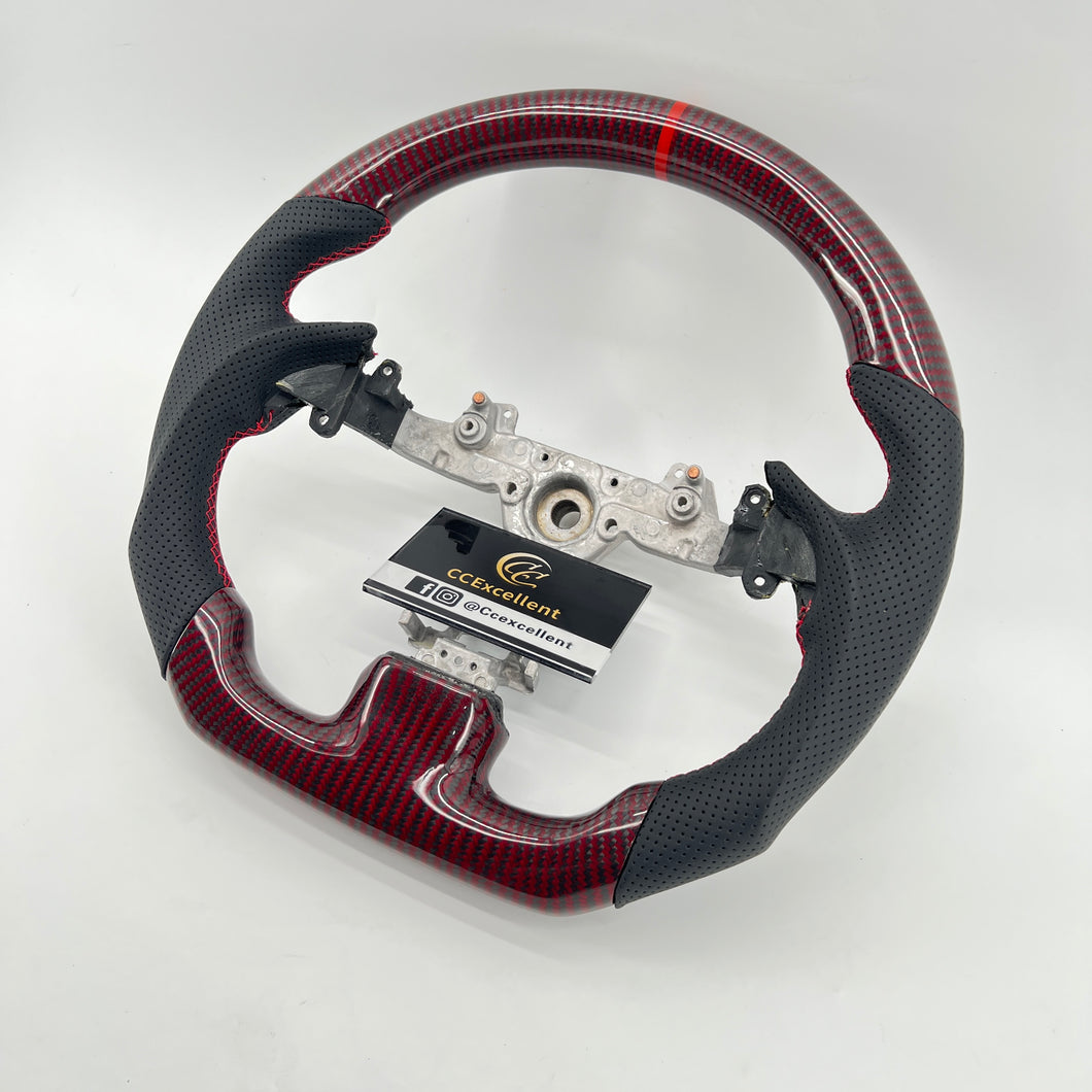 CCexcellent For Infiniti G37 2008/2009/2010/2011/2012/2013 red&black carbon fiber steering wheel 4