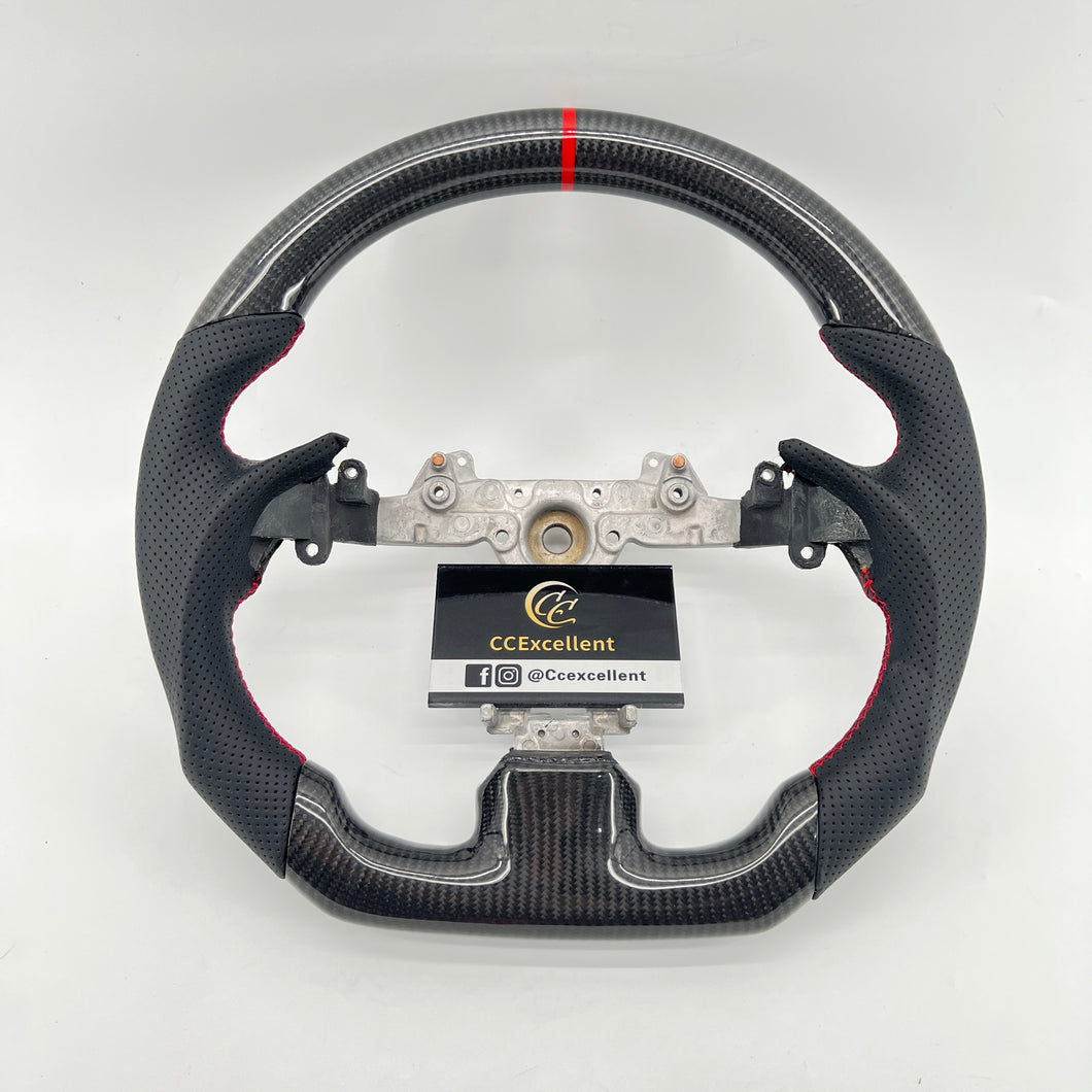 CCexcellent For Infiniti G37 2008/2009/2010/2011/2012/2013 black carbon fiber steering wheel with perforated leather 1