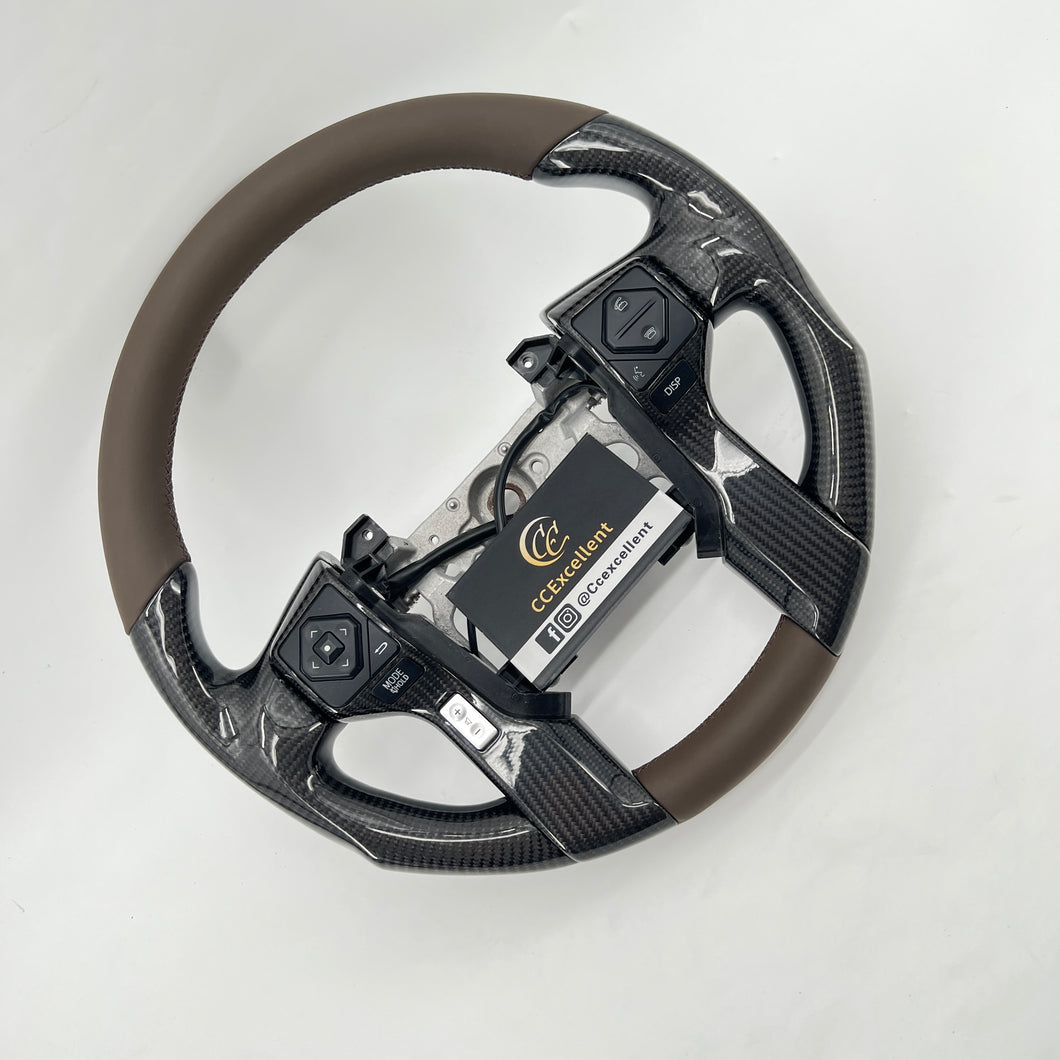 CCExcellent for Toyota Tundra  2018-2020 carbon fiber steering wheel black gloss carbon fiber sides