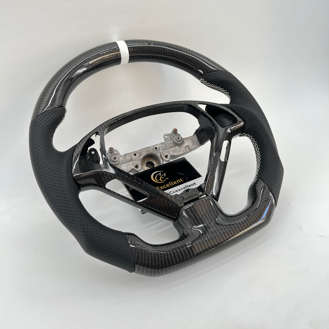 CCexcellent For Infiniti G37 2008/2009/2010/2011/2012/2013 carbon fiber steering wheel with black perforated leather 7