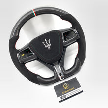 Load image into Gallery viewer, CCexcellent  For Maserati Quattroporte GTS 2013 2014 2015 2016 2017 2018 2019 carbon fiber steering wheel with Italian stripe
