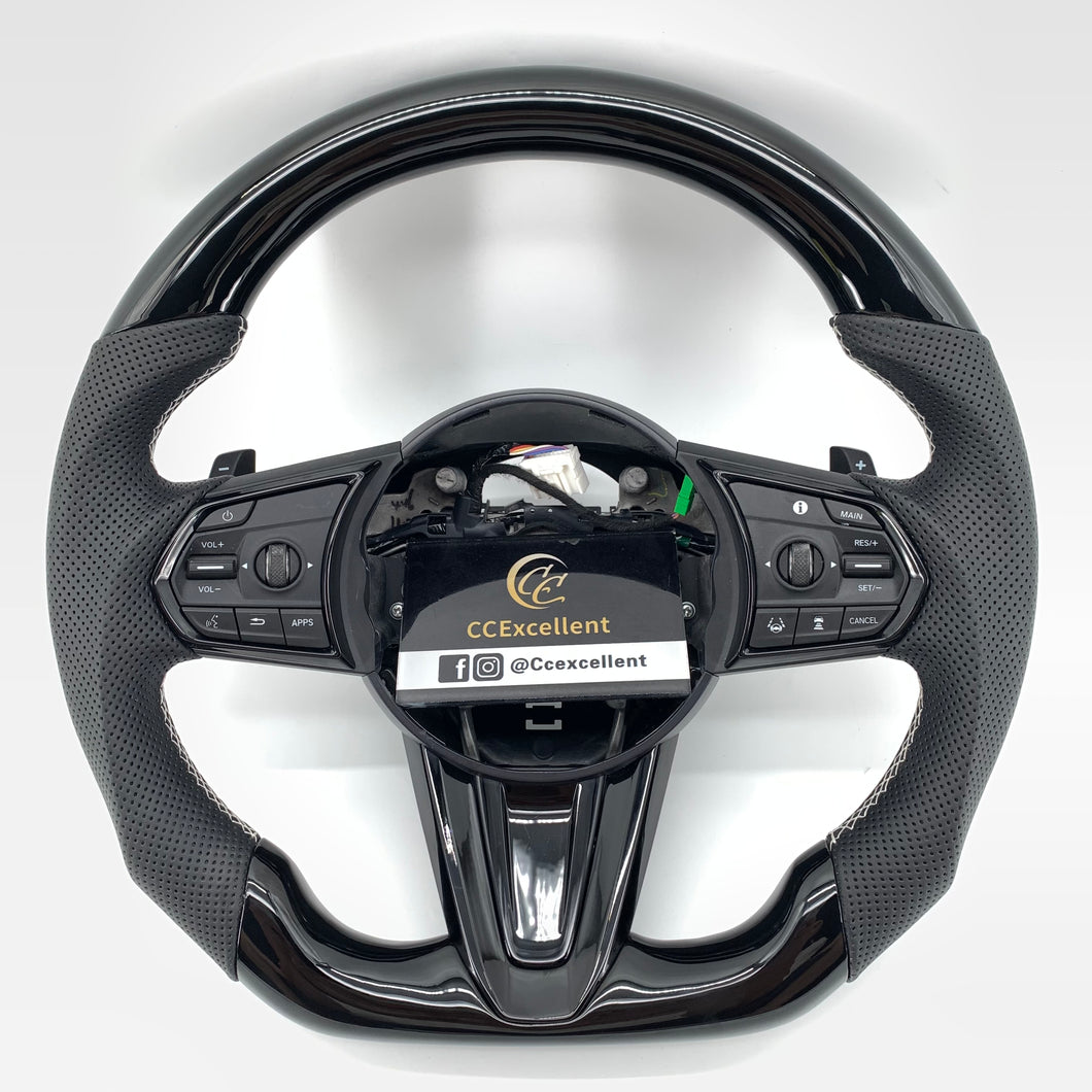 CCexcellent -  For Acura RDX 2019 2020 2021 carbon fiber / glossy black steering wheel