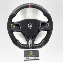 Load image into Gallery viewer, CCexcellent  For Maserati Quattroporte GTS 2013 2014 2015 2016 2017 2018 2019 carbon fiber steering wheel with black Italian alcantara sides
