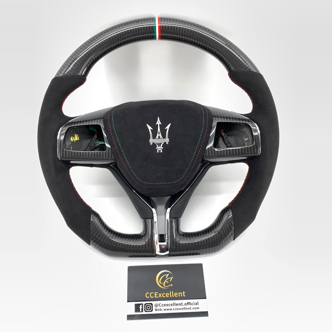 CCexcellent  For Maserati Quattroporte GTS 2013 2014 2015 2016 2017 2018 2019 carbon fiber steering wheel