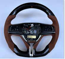 Load image into Gallery viewer, CCexcellent  For Maserati Quattroporte GTS 2013 2014 2015 2016 2017 2018 2019 carbon fiber steering wheel with brown Italian alcantara sides
