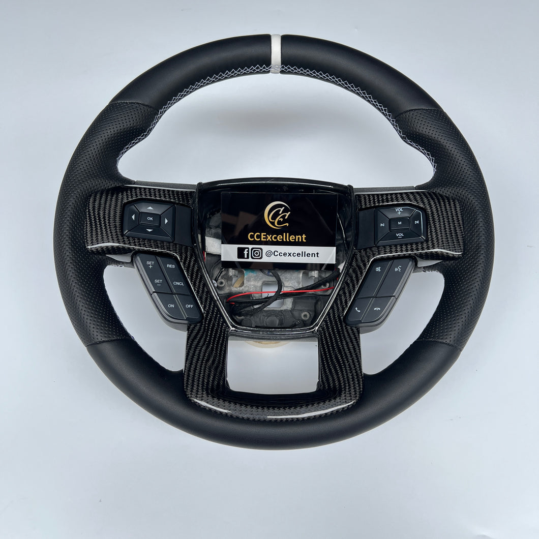 CCExcellent For Ford Expedition/F150/F250/F350/F450/F550/F650/F750 2015-2021 carbon fiber steering wheel