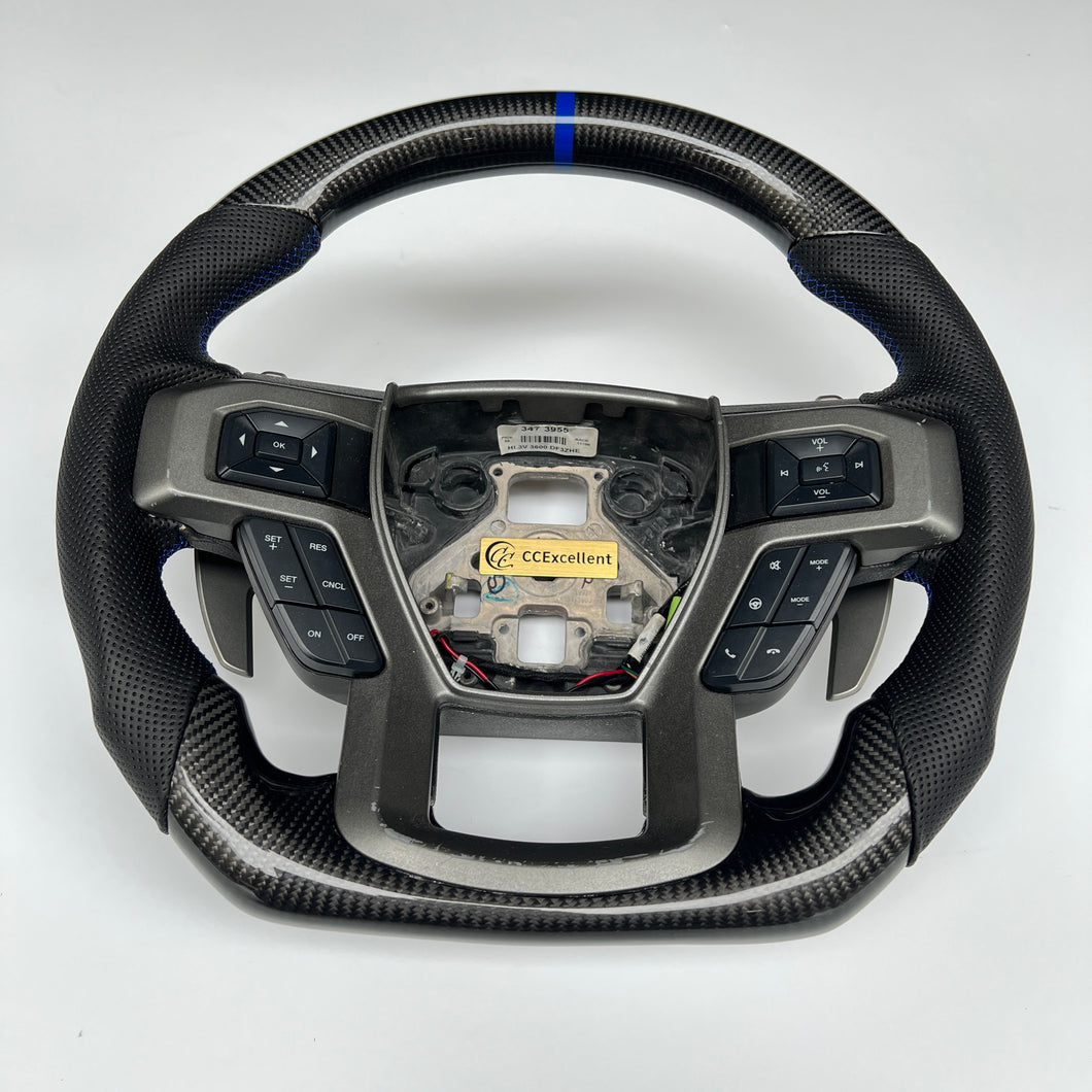 CCExcellent For Ford Expedition/F150/F250/F350/F450/F550/F650/F750 2015-2021 carbon fiber steering wheel